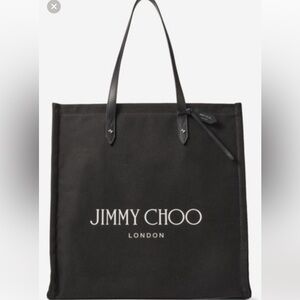 NWT- Jimmy Choo Black Logo Canvas Tote